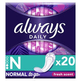 Always Dailies Normal To Go Panty Liners Fresh x20 - McGrocer