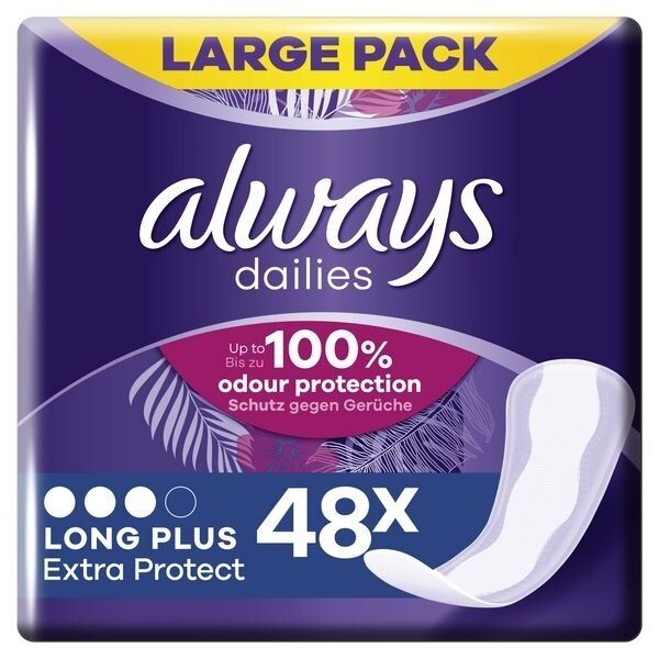 Always Dailies Panty Liners Long Plus Value Pack x48 - McGrocer