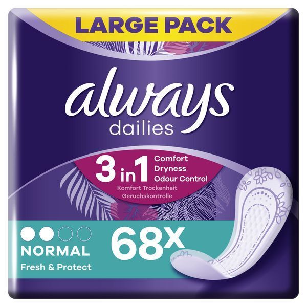 Always Dailies Panty Liners Normal Value Pack x68 - McGrocer