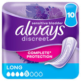 Always Discreet Incontinence Pads+ Long For Sensitive Bladder x10 - McGrocer