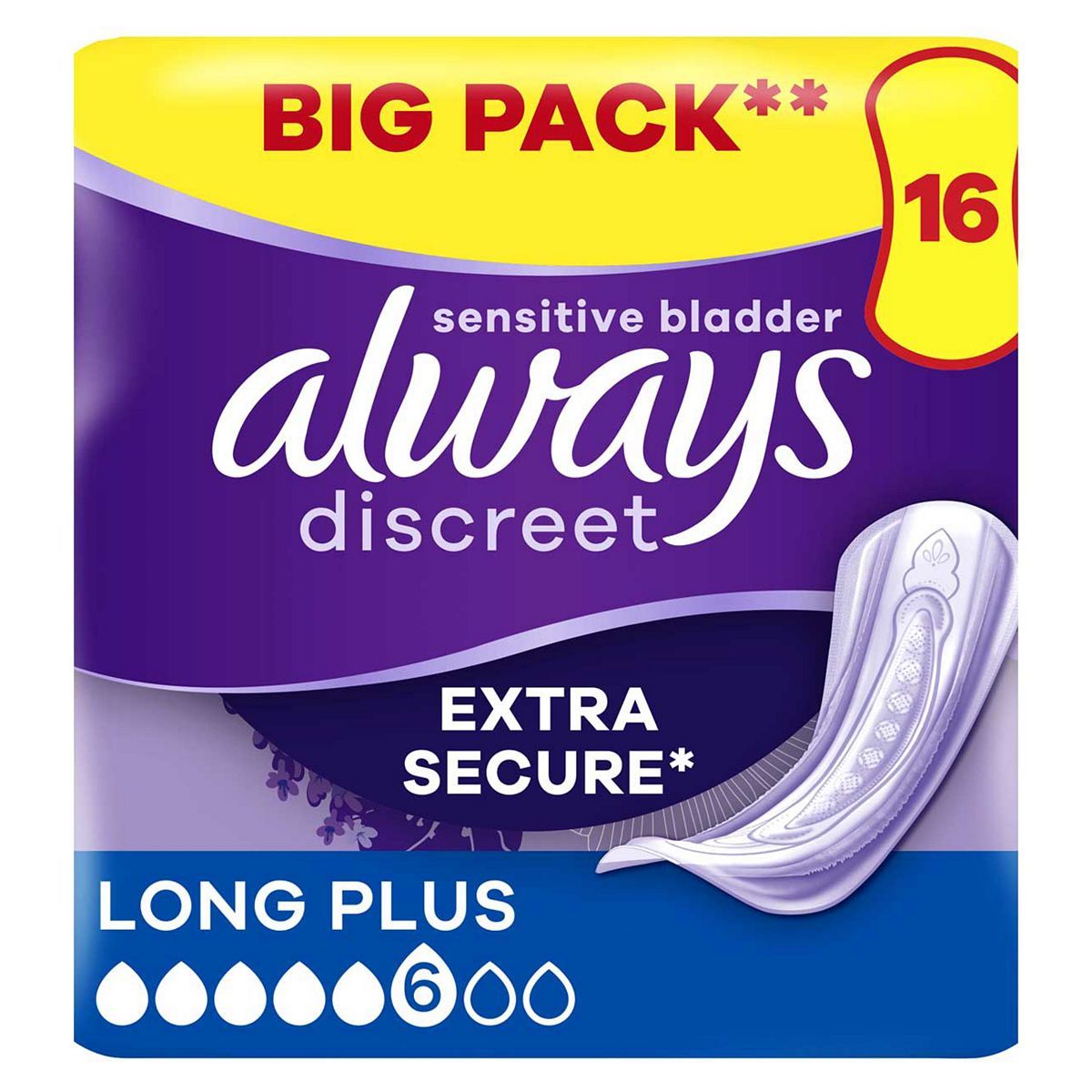 Always Discreet Incontinence Pads Long Plus x16 - McGrocer