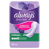 Always Discreet Incontinence Pads Normal   12 per pack - McGrocer