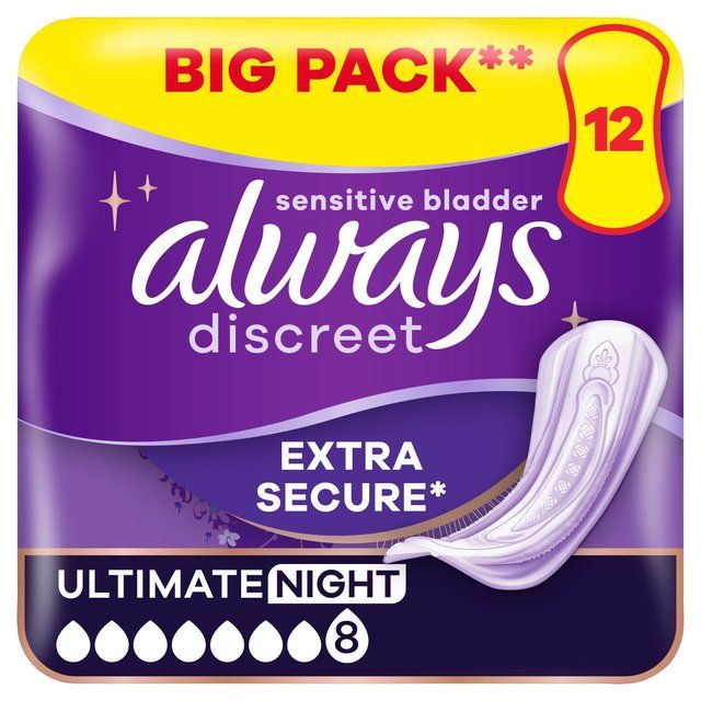 Always Discreet Incontinence Pads Ultimate Night   12 per pack - McGrocer