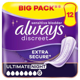 Always Discreet Incontinence Pads Ultimate Night   12 per pack - McGrocer