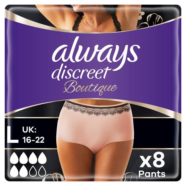 Always Discreet Incontinence Pants Boutique L   8 per pack - McGrocer