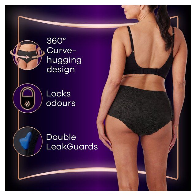 Always Discreet Incontinence Pants Boutique Underwear Black L   8 per pack - McGrocer