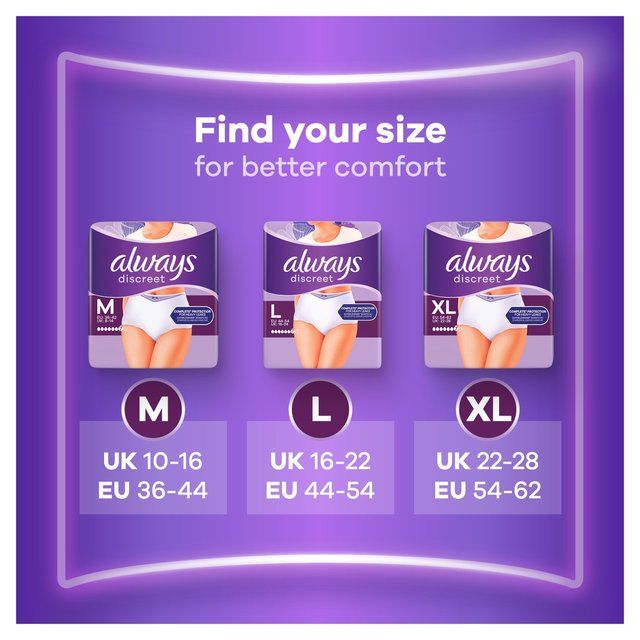 Always Discreet Incontinence Pants Plus L   8 per pack - McGrocer