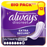 Always Discreet Incontinence Plus Womens Ultimate Night Pads x12 - McGrocer