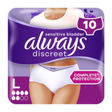 Always Discreet Underwear Incontinence Pants Normal L 10 - McGrocer
