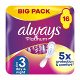 Always Platinum Day & Night Sanitary Towels With Wings 16 Pads - McGrocer