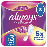 Always Platinum Day & Night Sanitary Towels With Wings 8Pads - McGrocer