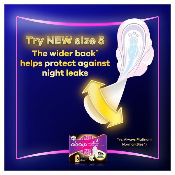 Always Platinum Normal(Size1) Sanitary Towels Wings 12Pads - McGrocer