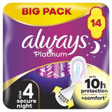Always Platinum Secure Night (Size 4) 14 Sanitary Towels - McGrocer