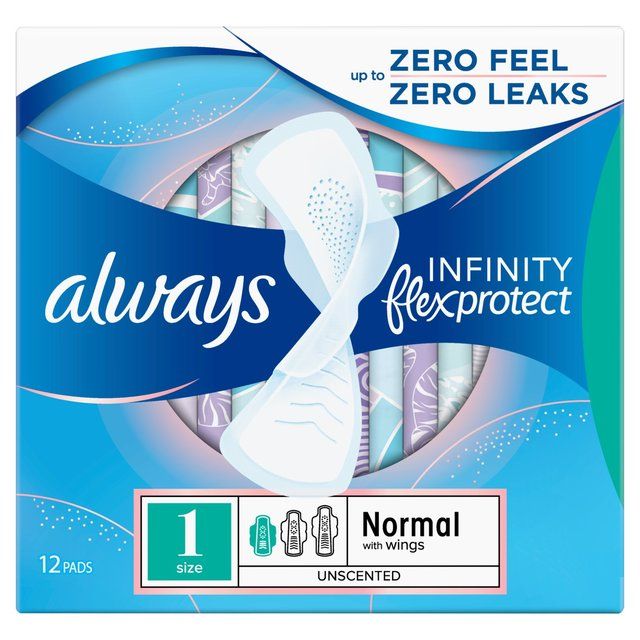 Always Sanitary Towels Infinity Normal (Size 1) Wings   12 per pack - McGrocer