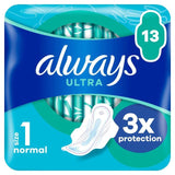 Always Sanitary Towels Ultra Normal (Size 1) Wings   13 per pack - McGrocer