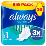 Always Ultra Normal (Size1) Sanitary Towels 26 Pads Big Pack - McGrocer