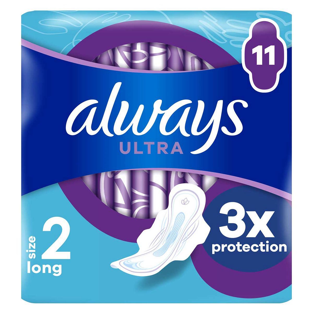 Always Ultra Sanitary Towels Long (Size 2) Wings X11 Pads - McGrocer