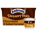 Ambrosia Ready To Eat Belgian Chocolate & Salted Caramel Sauce Dessert Pots 2x110g - McGrocer