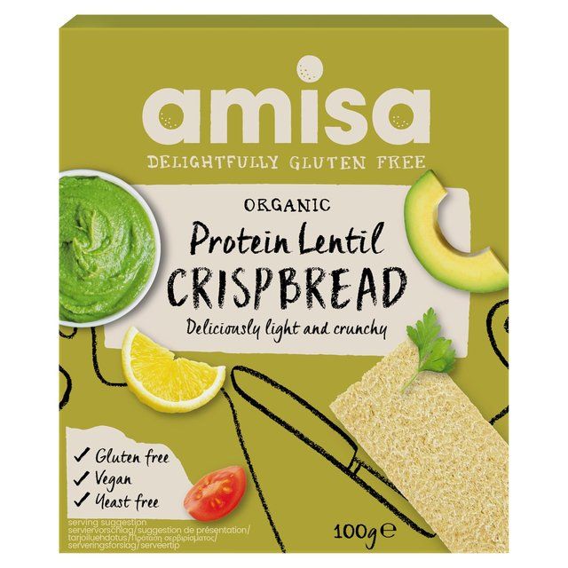 Amisa Organic Gluten Free Protein Lentil Crispbread   100g - McGrocer