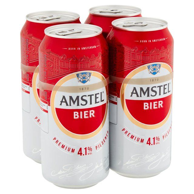 Amstel Lager Beer Cans   4 x 440ml - McGrocer