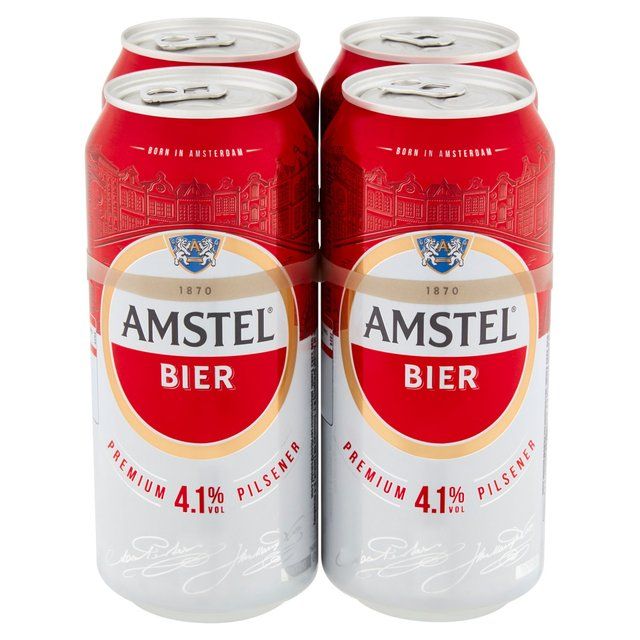 Amstel Lager Beer Cans   4 x 440ml - McGrocer