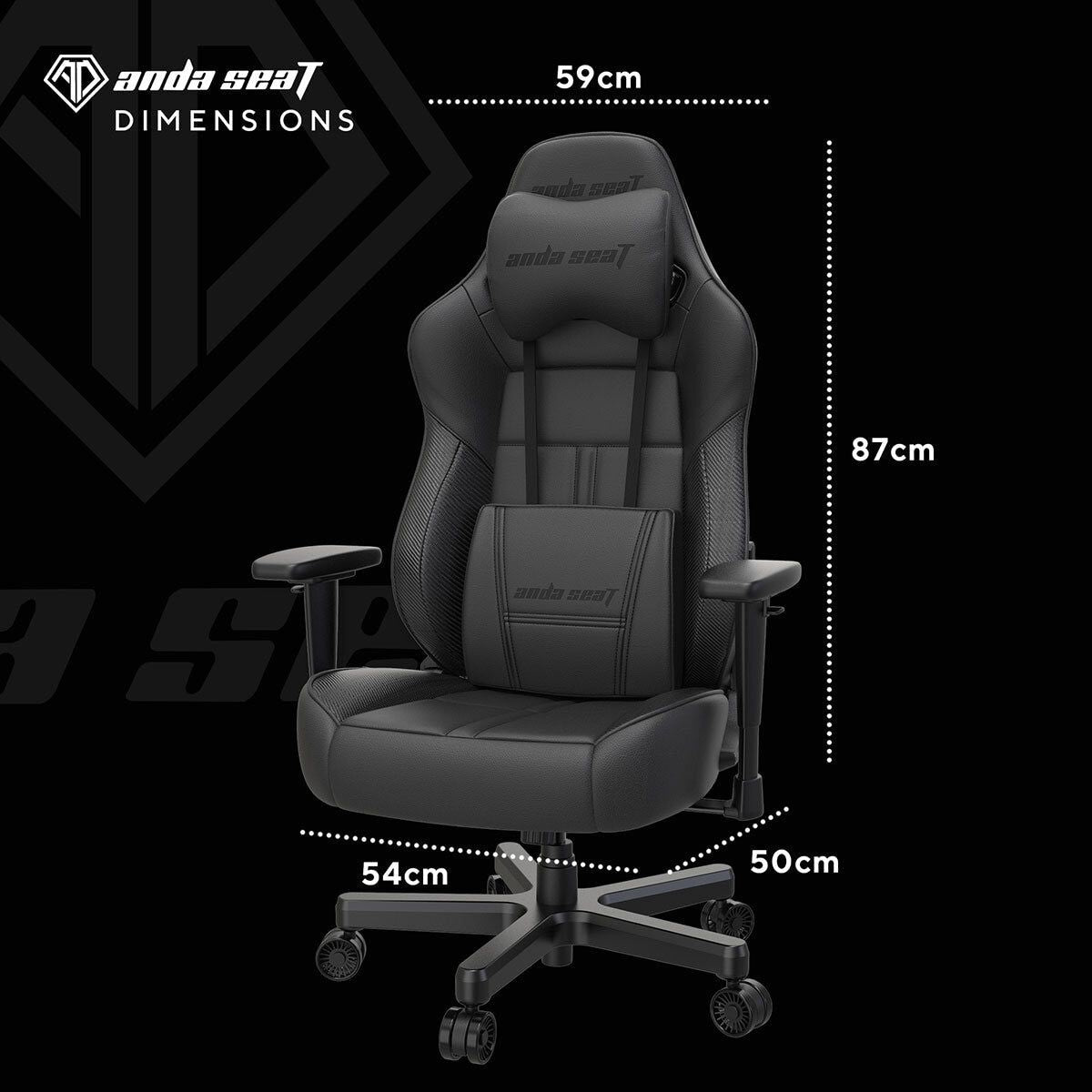 anda seaT Dark Demon Dragon Gaming Chair, Black - McGrocer