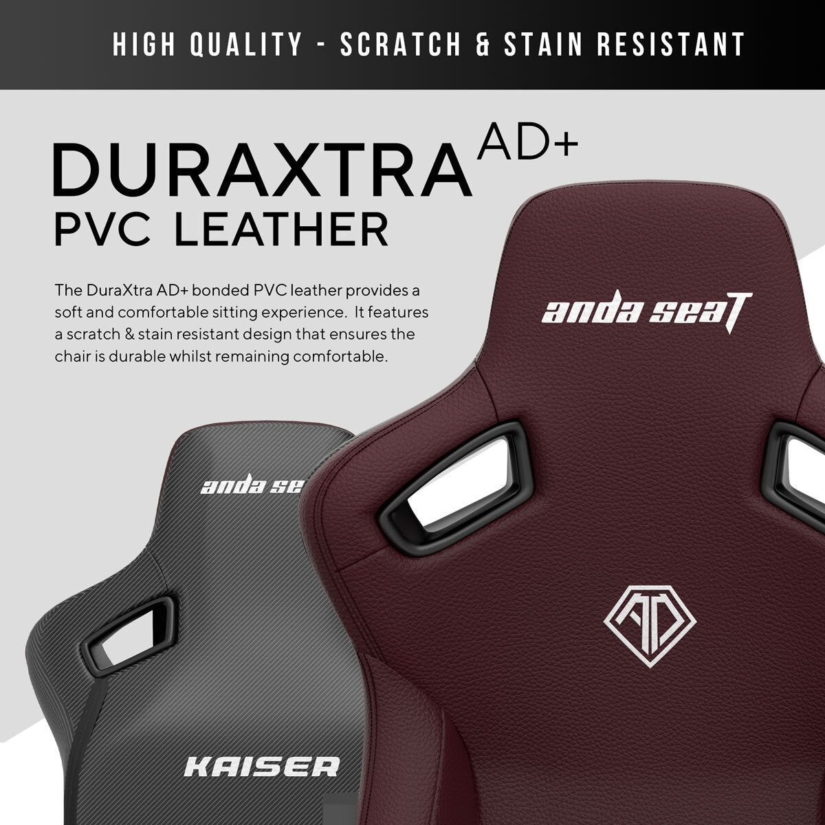 anda seaT Kaiser Series 3 Large Gaming Chair, Maroon - McGrocer