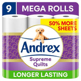 Andrex Supreme Quilts Toilet Roll Mega Rolls   9 per pack - McGrocer