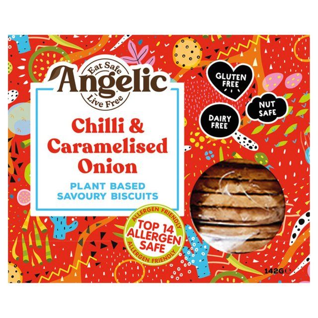Angelic Free From Chilli & Caramelised Onion Savoury Biscuits   142g - McGrocer