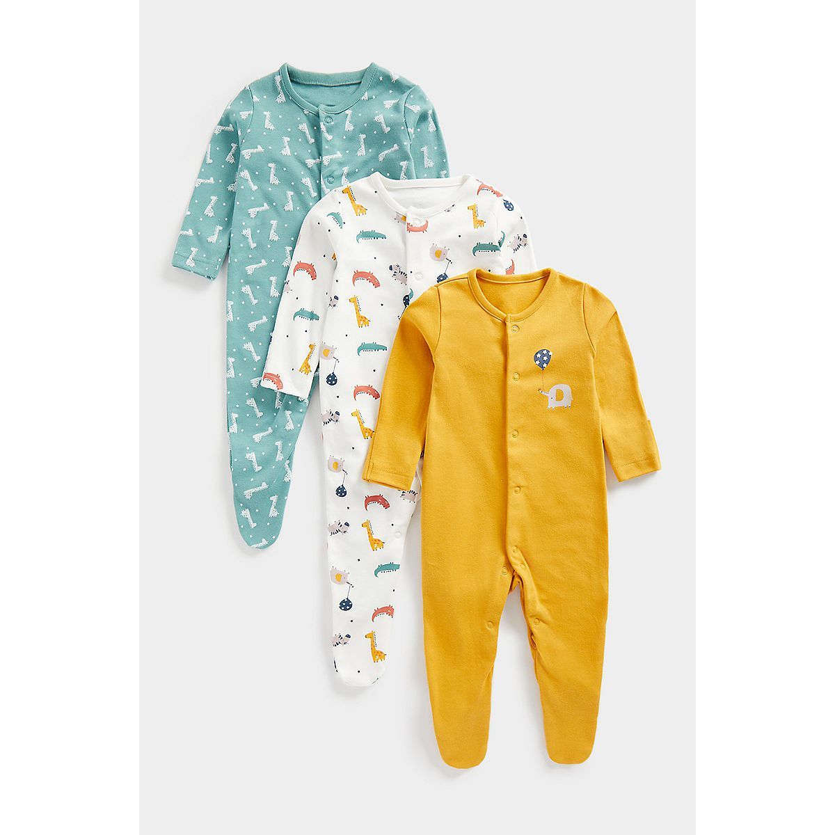 Animal Band Sleepsuits - 3 Pack - McGrocer