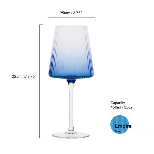 Anton Studio Designs Empire Blue Wine Glasses   2 per pack - McGrocer