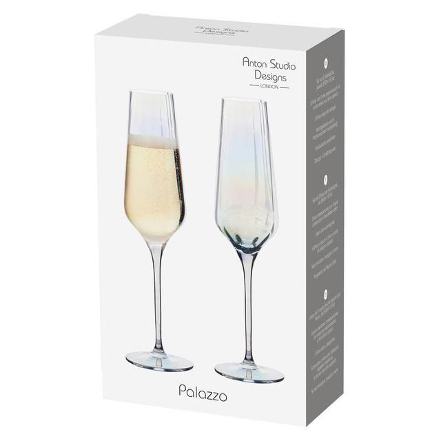 Anton Studio Designs Palazzo Flute Glasses Set of 2 300ml Lustre   2 per pack - McGrocer