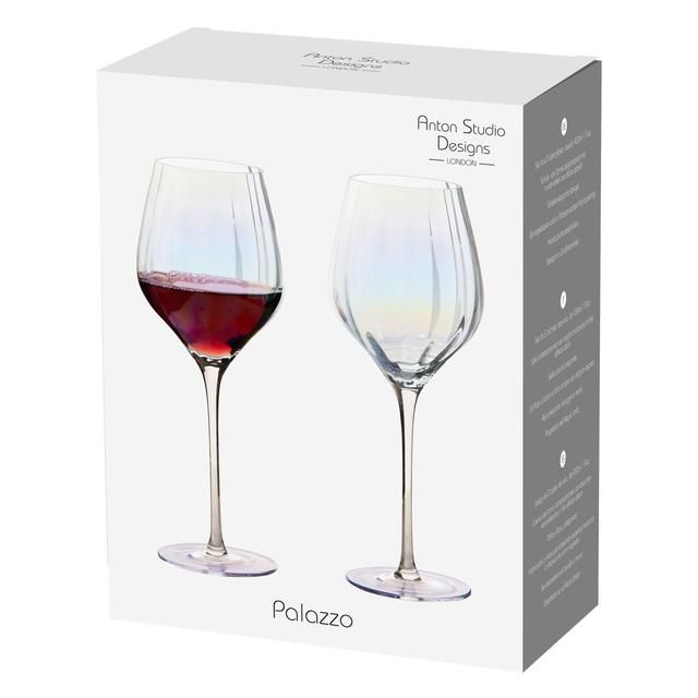 Anton Studio Designs Palazzo Wine Glasses Set of 2 600ml Lustre   2 per pack - McGrocer