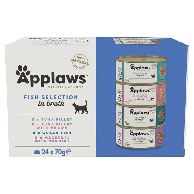 Applaws Cat Tin Fish Selection in Broth Multipack   24 x 70g - McGrocer