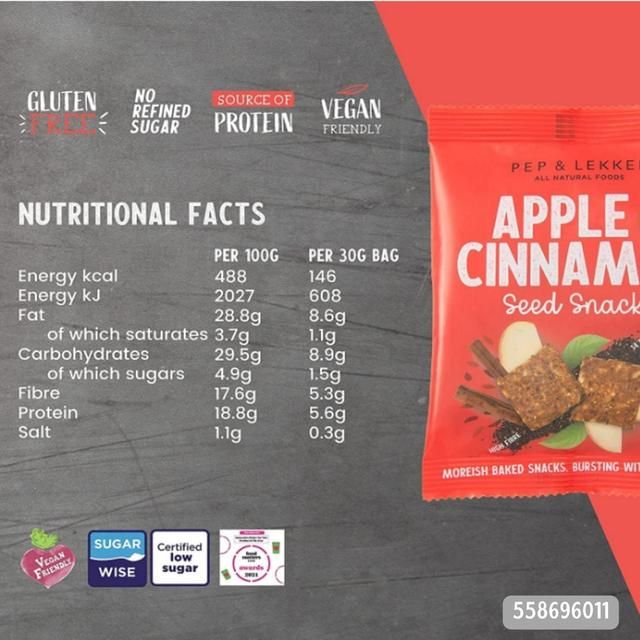 Apple & Cinnamon Baked Seed Prebiotic Snack Bites   30g - McGrocer