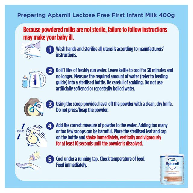 Aptamil Lactose Free First Infant Milk Powder From Birth   400g - McGrocer