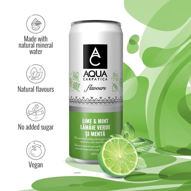 AQUA Carpatica Sparkling Flavours Lime & Mint   4 x 330ml - McGrocer