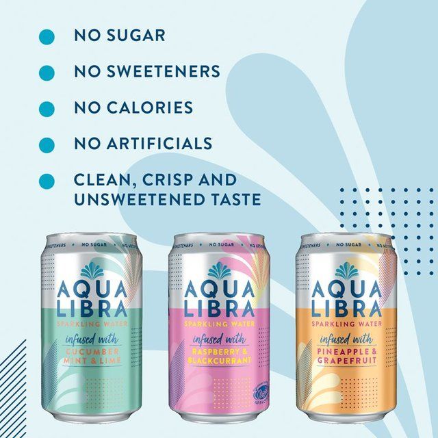 Aqua Libra Raspberry & Blackcurrant Infused Sparkling Water   4 x 330ml - McGrocer