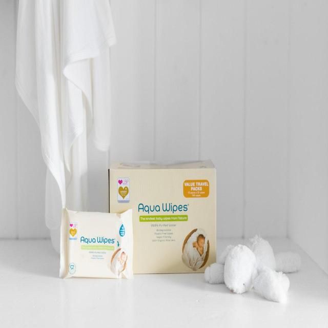 Aqua Wipes 100% Biodegradable Baby Wipes Travel Multipack   12 x 12 per pack - McGrocer