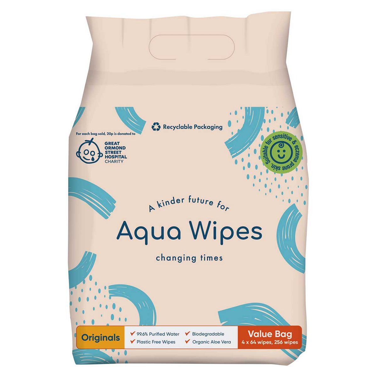 Aqua Wipes, 4 x 64 pack = 256 wipes - McGrocer