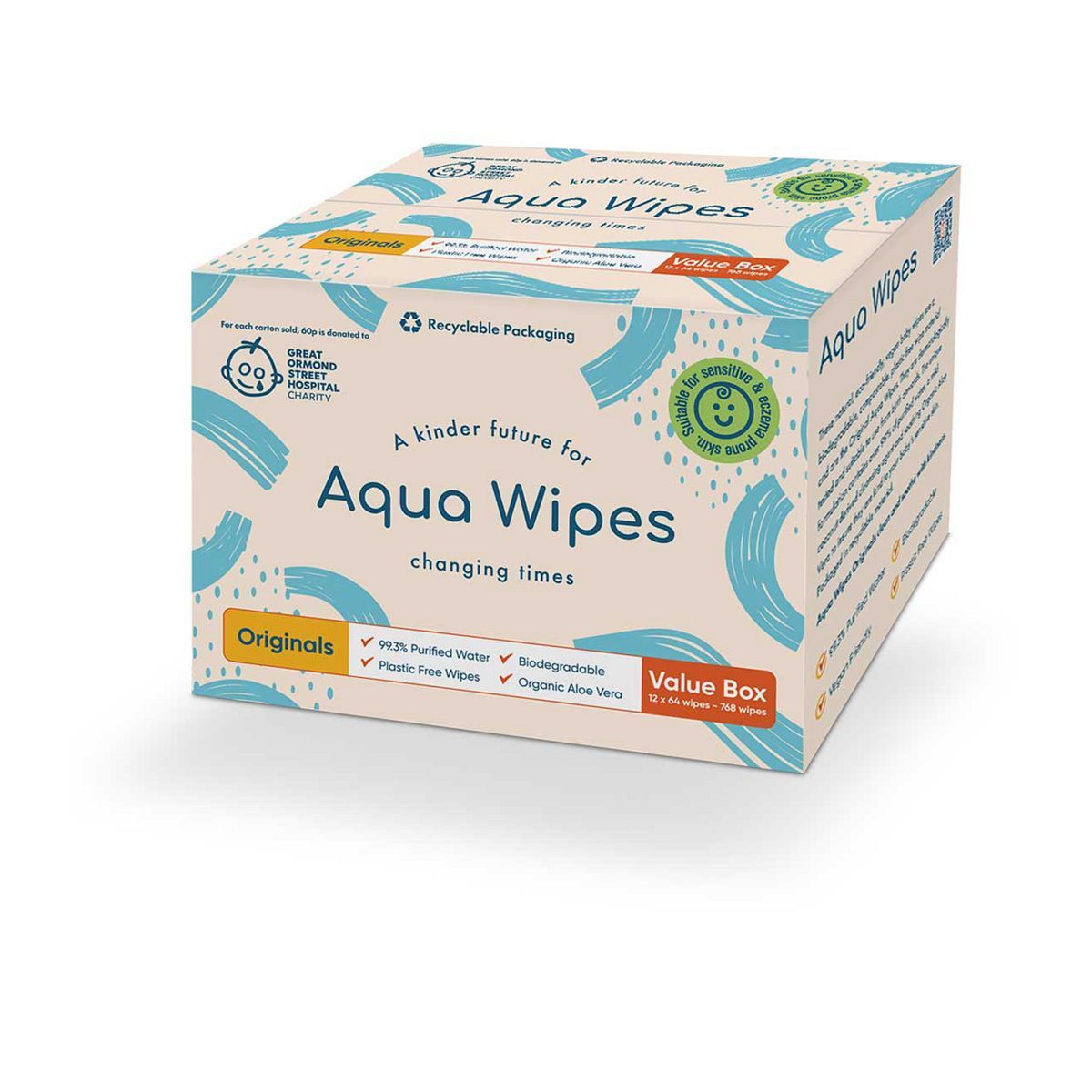 Aqua Wipes Value Carton 12x 64 Pack - McGrocer