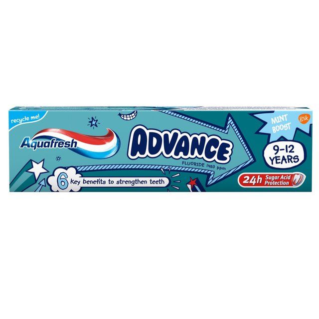 Aquafresh Advance Kids Toothpaste 9-12 Years Mixed Teeth   75ml - McGrocer