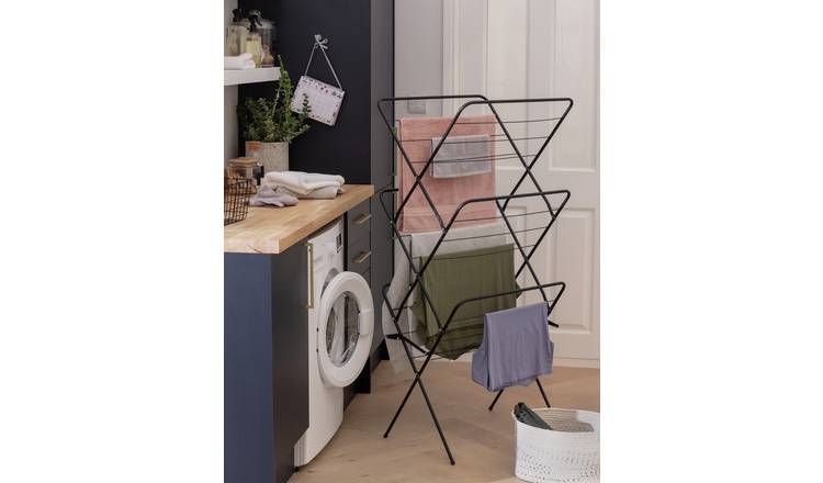 Argos Home 14m 3 Tier Indoor Clothes Airer - Black - McGrocer