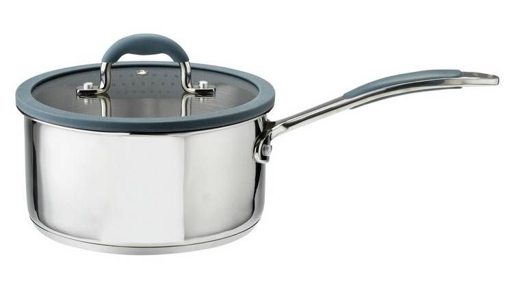 Argos Home 3 Piece Stainless Steel with Silicone Rim Pan Set - McGrocer
