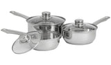 Argos Home Stainless Steel 3 Piece Saucepan Set - McGrocer