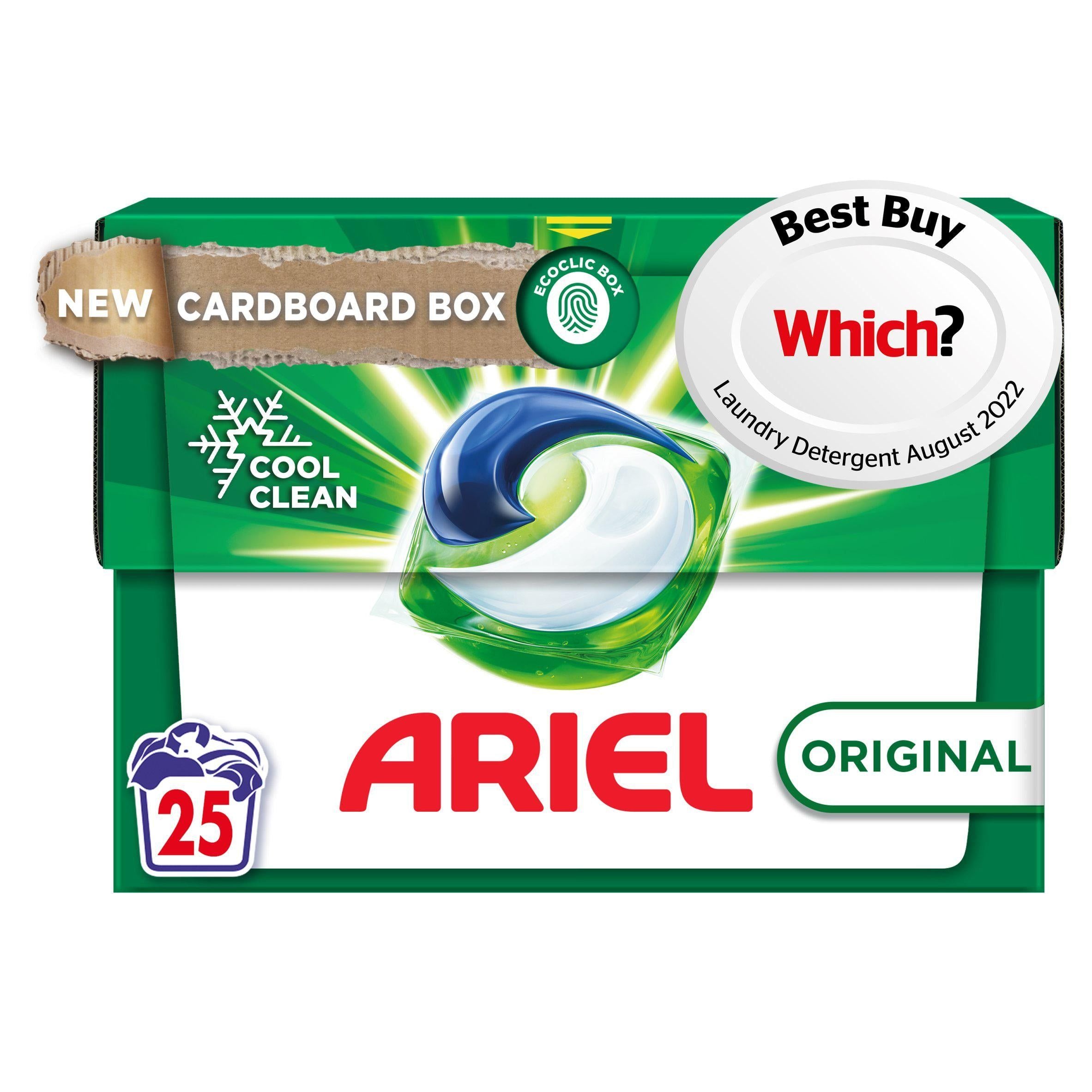 Ariel All-in-1 Pods Washing Liquid Capsules Original 25 Washes - McGrocer