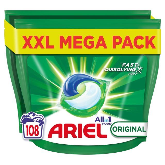 Ariel Original All-In-1 Pods Washing Liquid Capsules 108 Washes   108 per pack - McGrocer