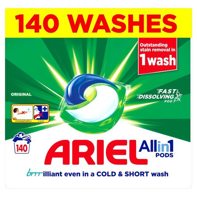 Ariel Original Pods Washing Capsules 140 Washes   140 per pack - McGrocer