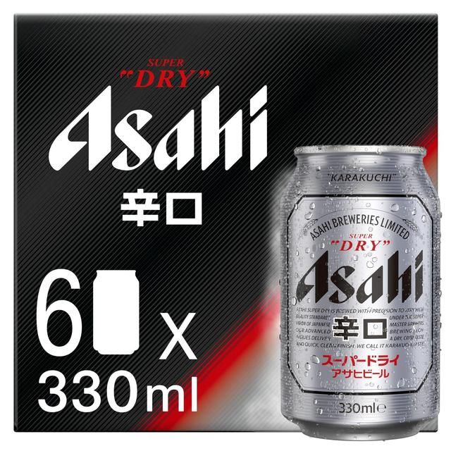 Asahi Super Dry Beer Lager Cans   6 x 330ml - McGrocer