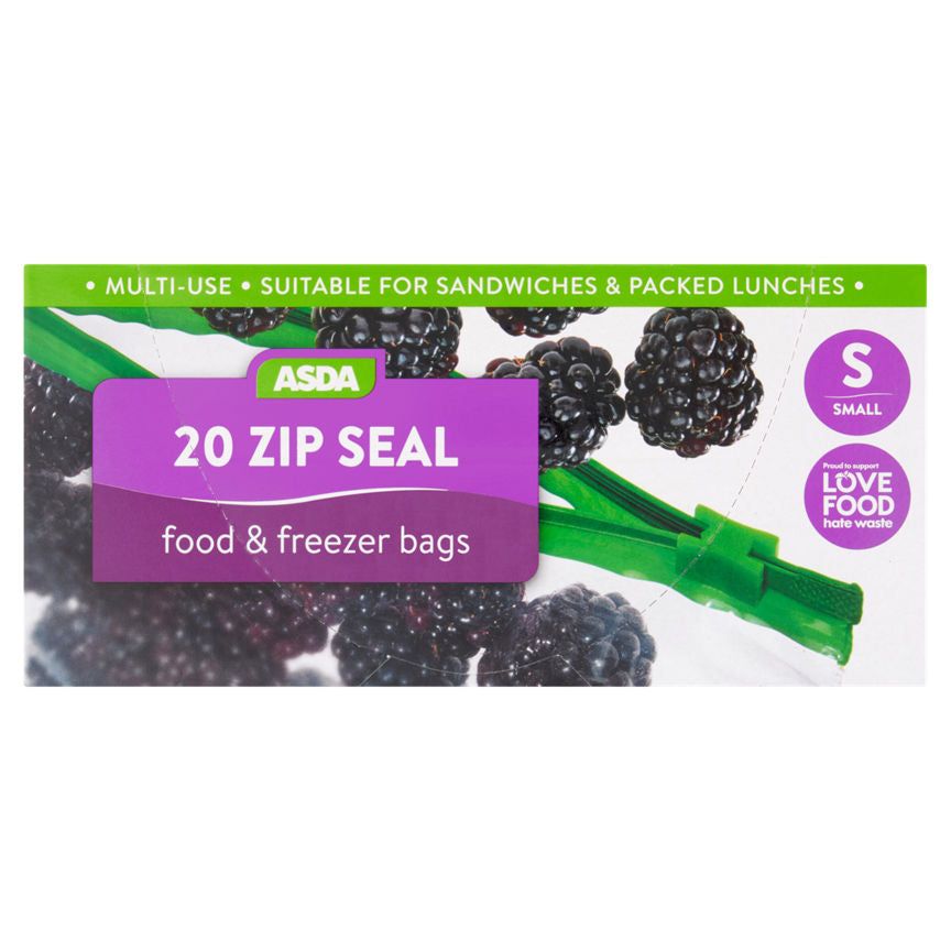 ASDA 20 Zip Seal Food & Freezer Small Bags - McGrocer